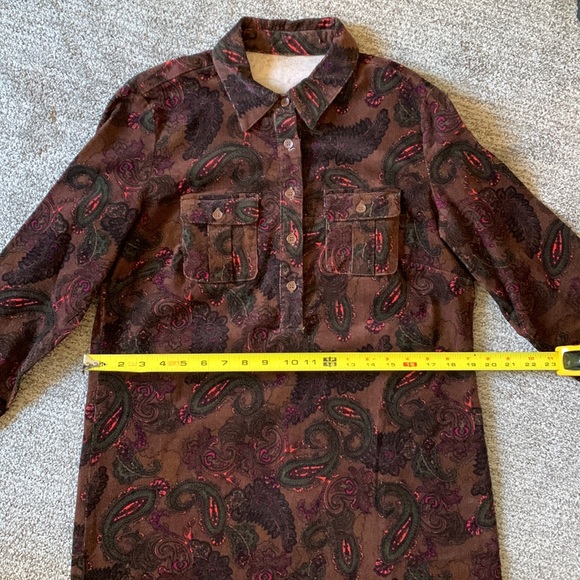 Vintage Long Sleeve Corduroy Paisley Dress - Picture 6 of 8